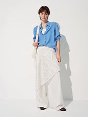 Women's Tencel Wide-Leg White Jeans  [Available only in China]