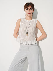 Women's Lyocell Tencel tight-fitting white vest