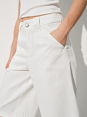 Women's High-Waist Straight-Leg Denim Shorts