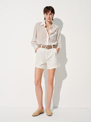 Women's High-Waist Wide-Leg Denim Shorts