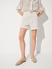 Women's High-Waist Wide-Leg Denim Shorts