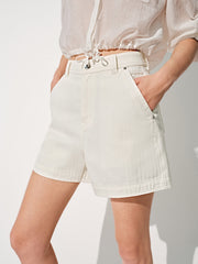 Women's High-Waist Wide-Leg Denim Shorts