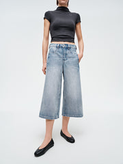 Women's High-Waist Cropped Wide-Leg Pants