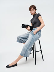 Women's High-Waist Cropped Wide-Leg Pants
