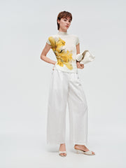 Women's High-Waist Wide-Leg Nine-Part Pants