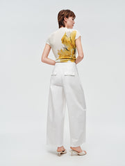 Women's High-Waist Wide-Leg Nine-Part Pants