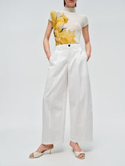 Women's High-Waist Wide-Leg Nine-Part Pants