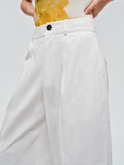 Women's High-Waist Wide-Leg Nine-Part Pants
