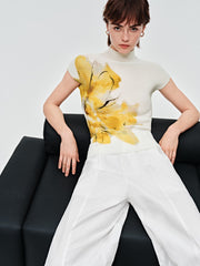Women's Textured Azalea Mock Neck Fitted Top