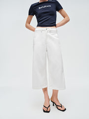 Women's High-Waist Cropped Wide-Leg Pants