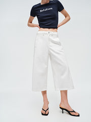 Women's High-Waist Cropped Wide-Leg Pants