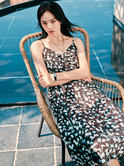 Women's Ruched Printed Slip Dress