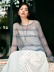 Women's loose hollow-out oversized blouse
