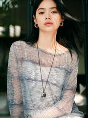 Women's loose hollow-out oversized blouse