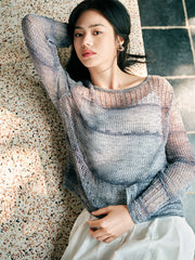Women's loose hollow-out oversized blouse