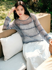 Women's loose hollow-out oversized blouse