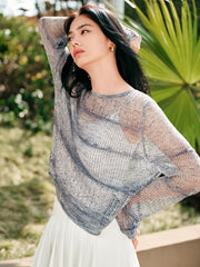 Women's loose hollow-out oversized blouse