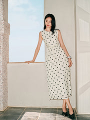 Women's Resort Waist-Cinching Polka Dot Dress