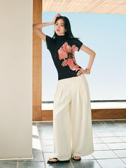 Women's Textured Azalea Mock Neck Fitted Top