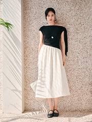 Women's Patchwork One-Shoulder Dress