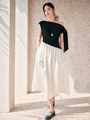 Women's Patchwork One-Shoulder Dress
