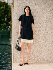 Women's Short Dress with Cutout Shoulders