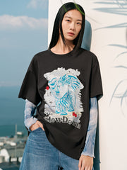 Women's Dumbo Applique Short Sleeve T-Shirt