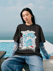 Women's Dumbo Applique Short Sleeve T-Shirt