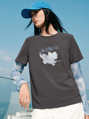 Women's Dumbo Applique Short Sleeve T-Shirt