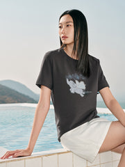 Women's Dumbo Applique Short Sleeve T-Shirt
