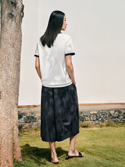 Women's Printed Contrast Trim Short Sleeve T-shirt