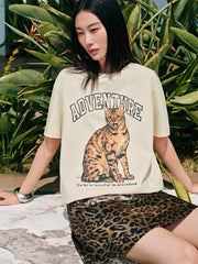 Women's High-Waist A-Line Leopard-Print Skirt