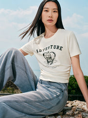 Women's Slim-Fit Antibacterial Graphic T-Shirt