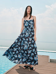 Women's Oil-Paint Floral Resort Dress