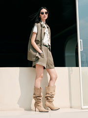 Women's Lanjing Tencel Trench Coat Style Vest