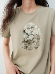 Women's Casual Embroidered Short-Sleeve T-shirt