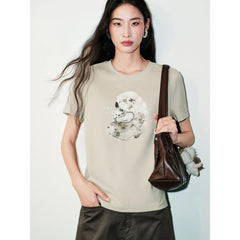 Women's Casual Embroidered Short-Sleeve T-shirt