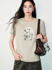 Women's Casual Embroidered Short-Sleeve T-shirt