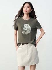 Women's Casual Embroidered Short-Sleeve T-shirt