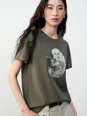 Women's Casual Embroidered Short-Sleeve T-shirt