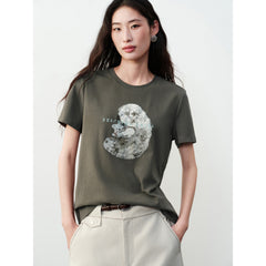 Women's Casual Embroidered Short-Sleeve T-shirt