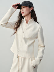 Women's Casual Sporty Solid Stand-Collar Sweatshirt