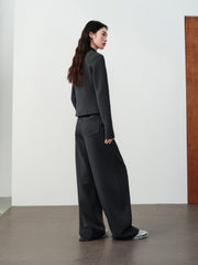 Women's Casual Sporty Solid Stand-Collar Sweatshirt