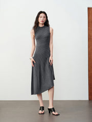 Women's Elegant Slant-Hem Knit Tank Dress
