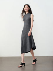 Women's Elegant Slant-Hem Knit Tank Dress