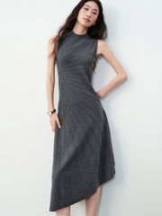Women's Elegant Slant-Hem Knit Tank Dress