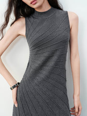 Women's Elegant Slant-Hem Knit Tank Dress
