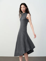 Women's Elegant Slant-Hem Knit Tank Dress