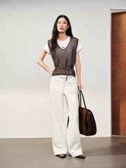 Women's Casual Detachable-Sleeve Knit Top