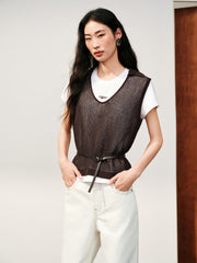 Women's Casual Detachable-Sleeve Knit Top